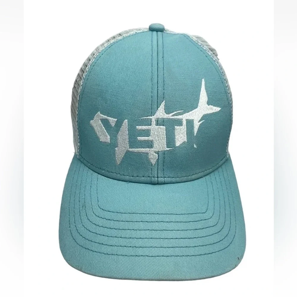 YETI baseball cap turquoise & white SnapBack mesh